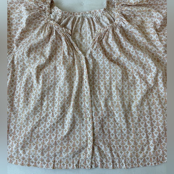 Doen XL June Button Down Blouse in Marigold Meadows Floral - Picture 8 of 12